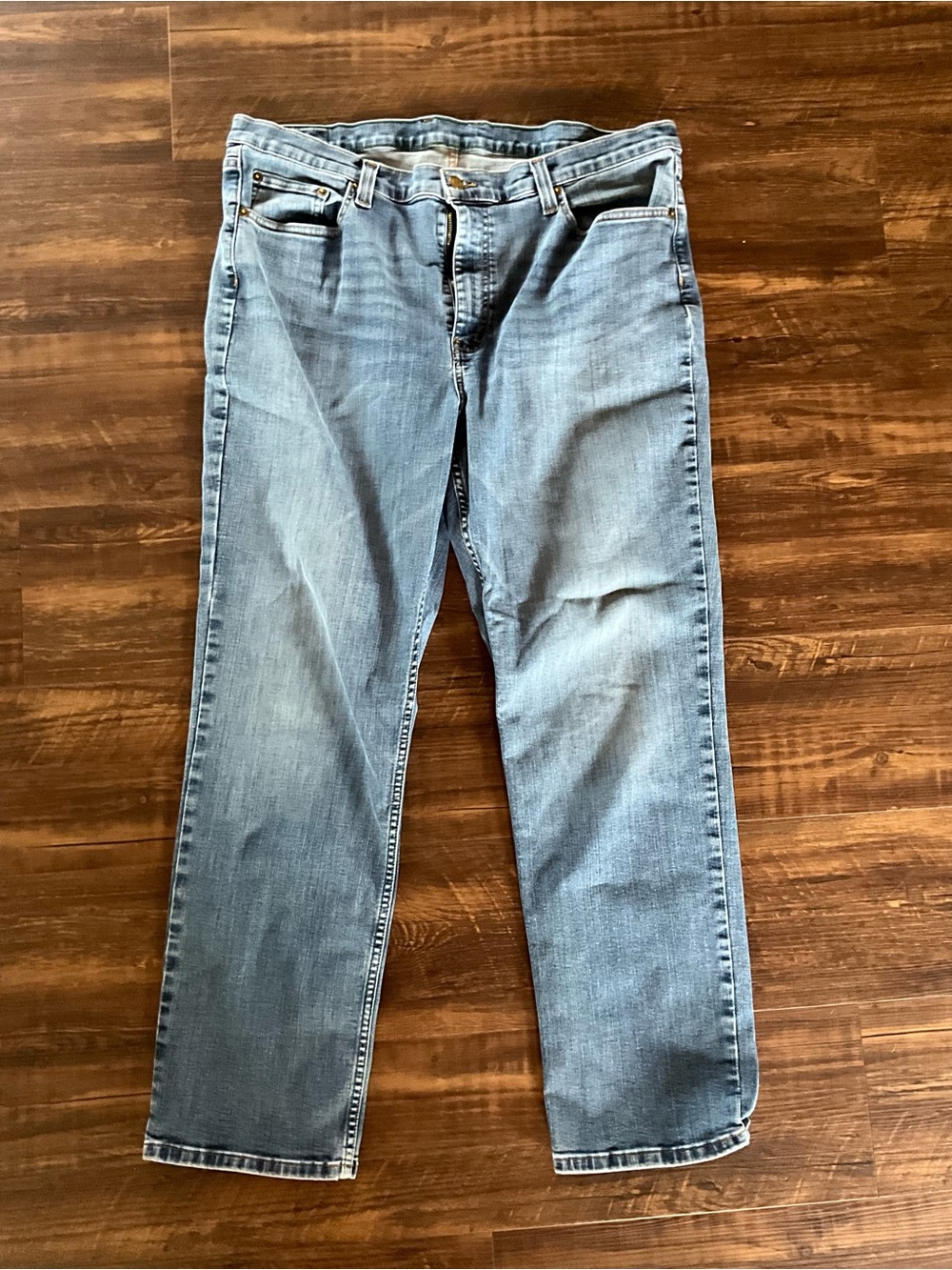 L.L. Bean Men's Straight Jeans in Light Blue Denim